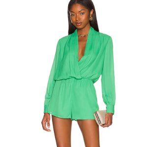 Kaycie Drape Neck Romper From Revolve